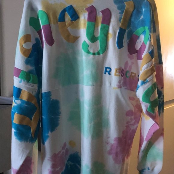 NWT Disneyland Retro Tie Dye Women's Spirit Jersey Adult Size Large New Rainbow - Picture 3 of 6